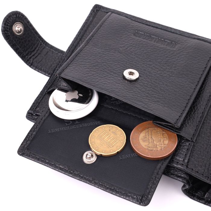 Мужской трендовый кошелек из натуральной кожи ST Leather 22553 черный