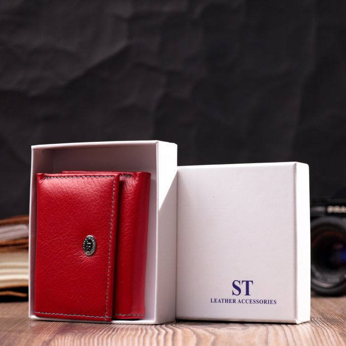 Яскравий маленький гаманець для жінок із натуральної шкіри ST Leather 19502 червоний