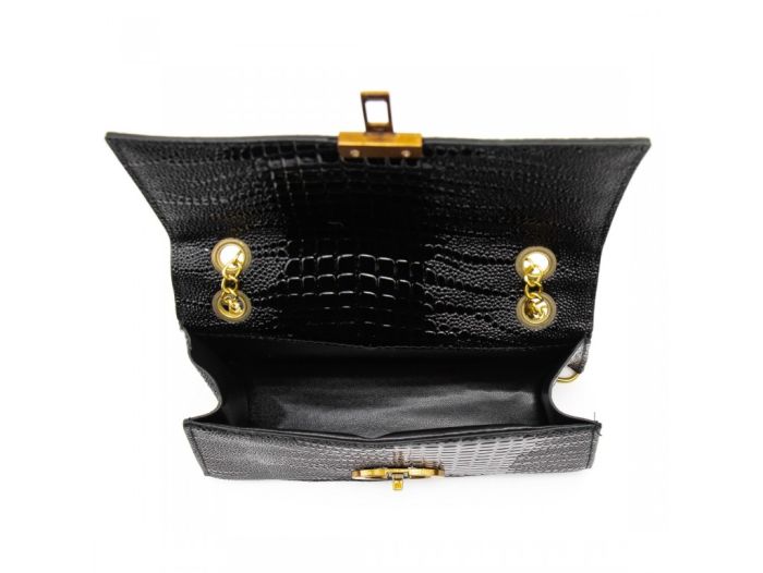 Сумочка на ланцюжку каркасна через плече Lilly P4-6536A чорна