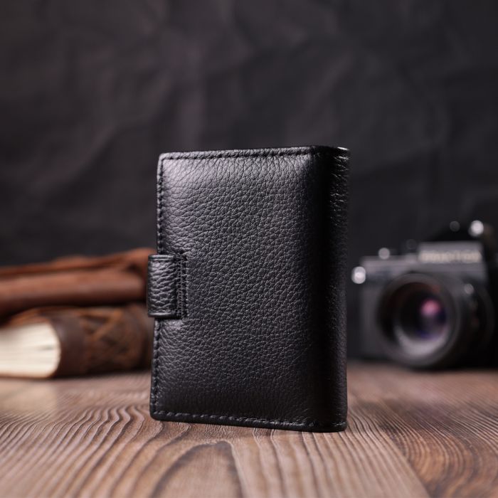 Надежная визитница из натуральной кожи ST Leather 22469 черная