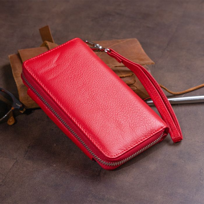 Гаманець зі шкіри на клямці ST Leather 19343 червоний