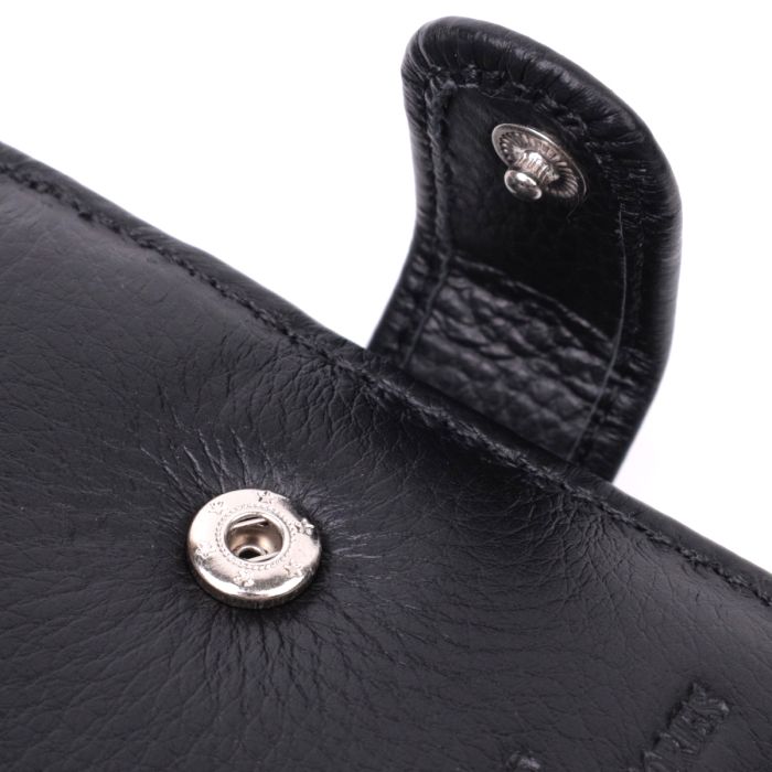 Якісний горизонтальний гаманець із натуральної шкіри ST Leather 22455 чорний