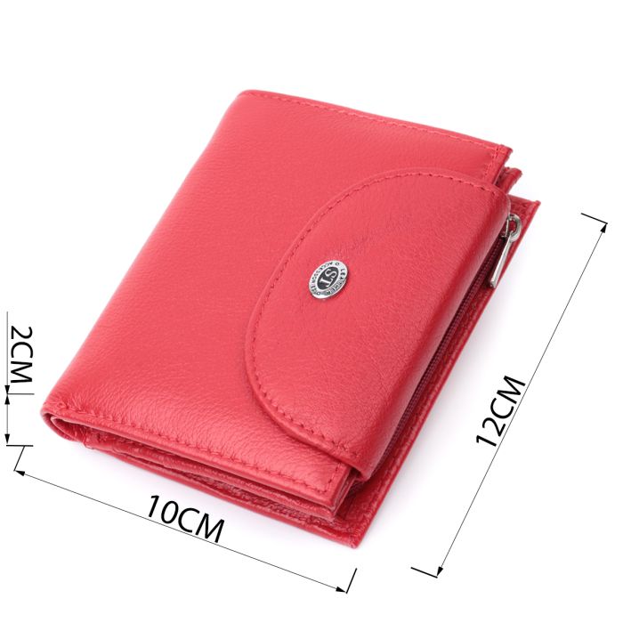 Яркий женский кошелек с монетницей из натуральной кожи ST Leather 22712 красный