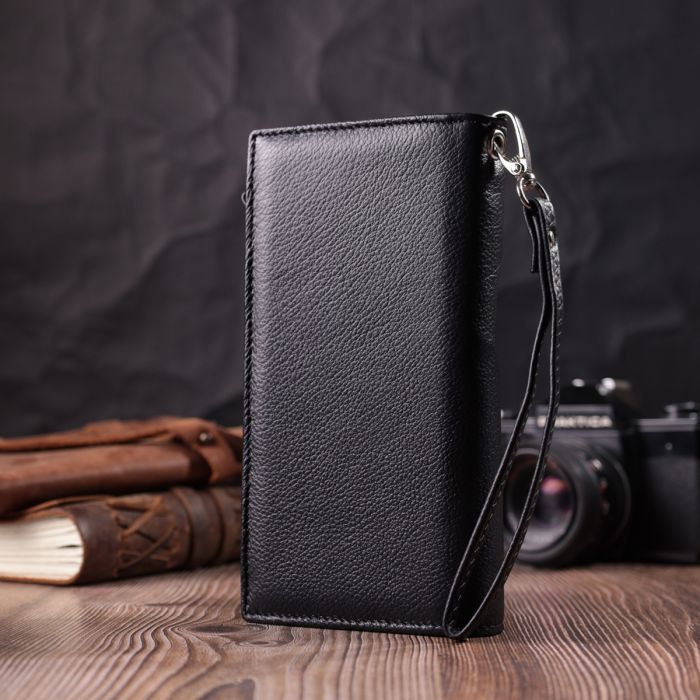 Вертикальный кошелек-клатч унисекс из натуральной кожи ST Leather 22532 черный
