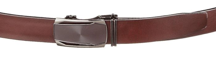 Ремень из натуральной кожи с кожаной вставкой в пряжке 20216 Vintage коричневый