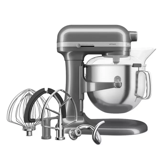Кухонна машина KitchenAid Artisan 6,6 л 5KSM70SHXEMS з підйомною чашею колір срібний медальон
