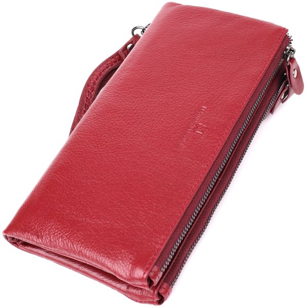 Шкіряний гаманець на три відділення ST Leather 23108 бордовий