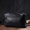 Удобная сумка на три отделения из натуральной кожи 22094 Vintage черная.