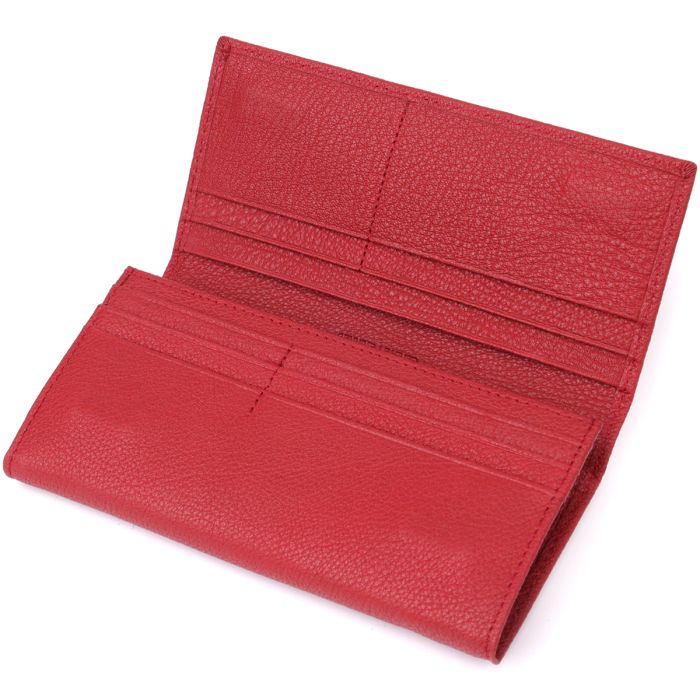 Яркий вертикальный кошелек из натуральной кожи ST Leather 23087 красный