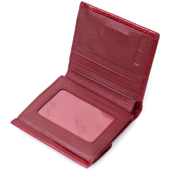 Фактурный женский кошелек из натуральной кожи ST Leather 22705 красный