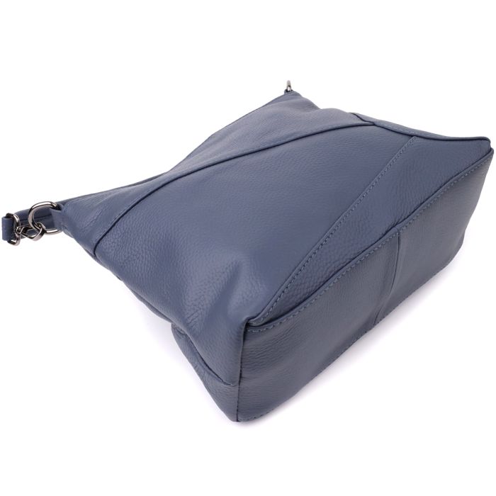 Практична жіноча сумка на два відділення з натуральної шкіри Vintage 23016 синя