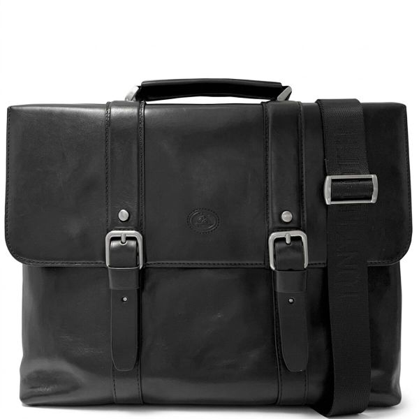 Чоловічий портфель з натуральної шкіри Tony Perotti Italico 9225G-38 (90415) Чорний