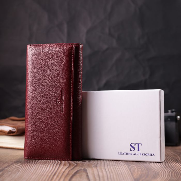 Оригинальный женский кошелек из натуральной кожи ST Leather 22522 бордовый