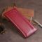 Горизонтальный тонкий кошелек из кожи женский ST Leather 19326 бордовый