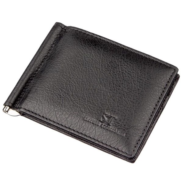 Мужской зажим для денег на магните ST Leather 18945 черный