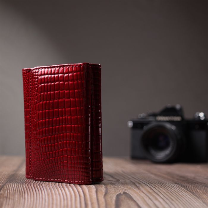 Стильный женский фактурный кошелек из натуральной кожи ST Leather 22731 красный
