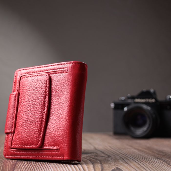 Яркий кошелек для женщин с карманом для монет из натуральной кожи ST Leather 22726 красный