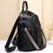 Кожаный женский рюкзак с тиснением 42147 Tiding Bag черный