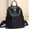 Кожаный женский рюкзак с тиснением 42147 Tiding Bag черный