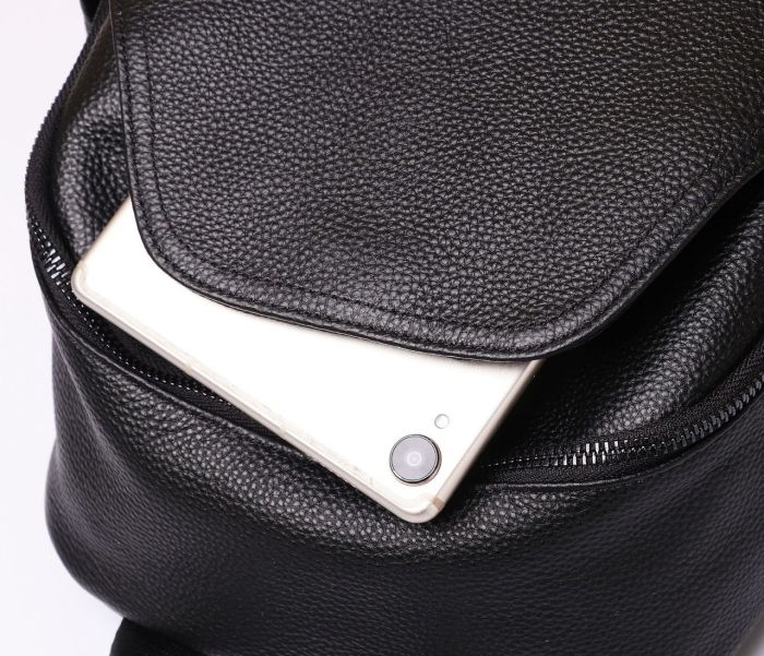 Женский классический кожаный рюкзак черный городского типа 85378 Tiding Bag