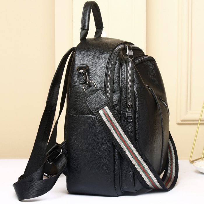 Стильний жіночий шкіряний рюкзак чорний міський 51124 Tiding Bag