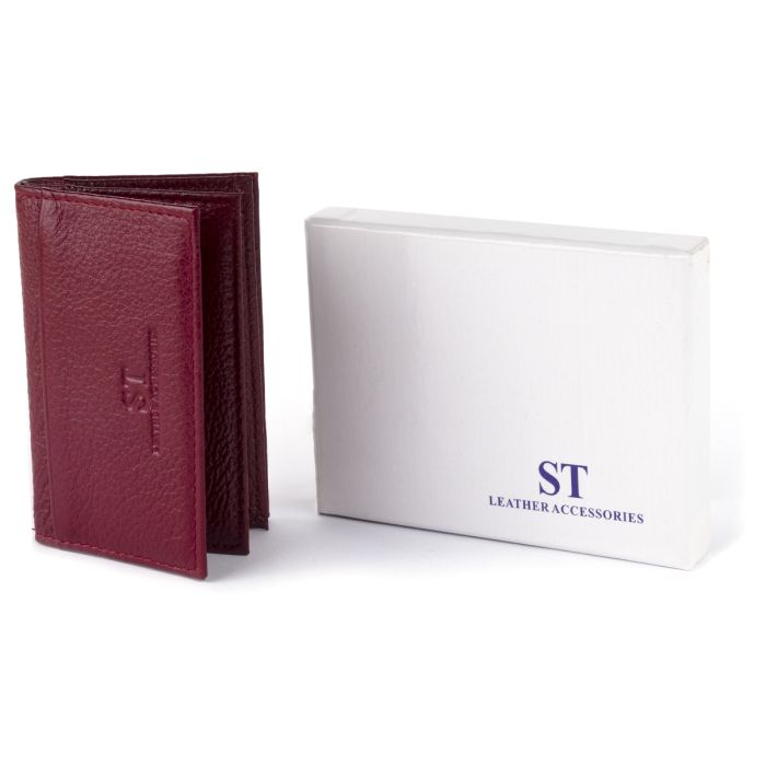 Визитница-книга ST Leather 19218 бордовая