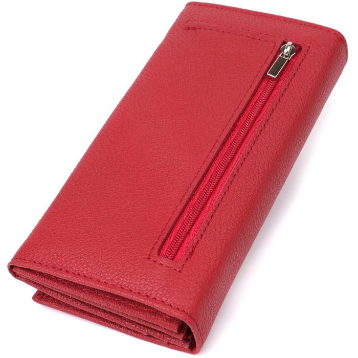 Яркий вертикальный кошелек из натуральной кожи ST Leather 23087 красный