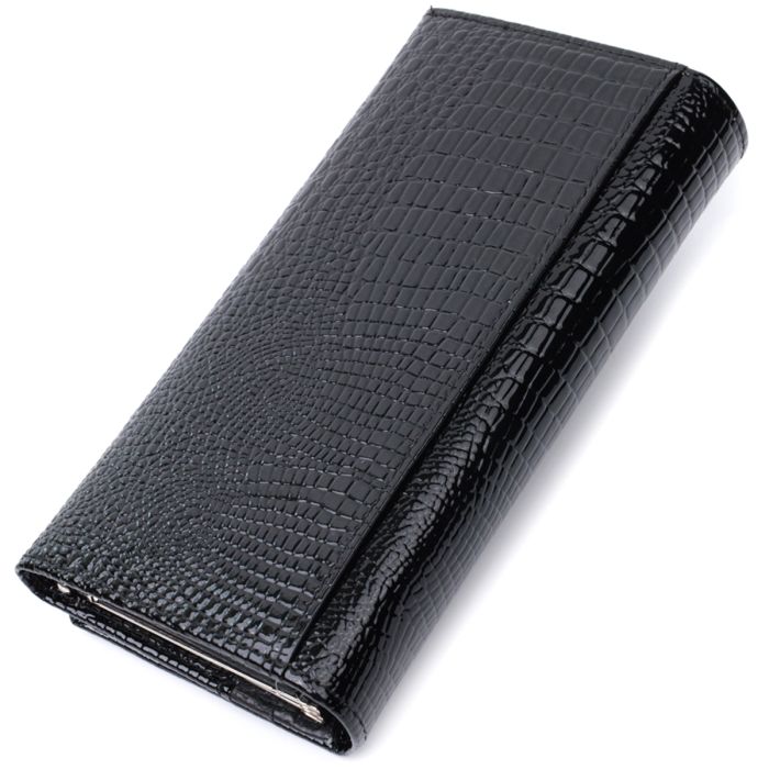 Женский кошелек из натуральной лакированной кожи ST Leather 22679 черный