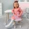 Детский стол белоснежное облако и стульчик корона детский розовый LalaKids
