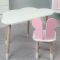 Детский белый столик облако и стул бабочка розовая LalaKids