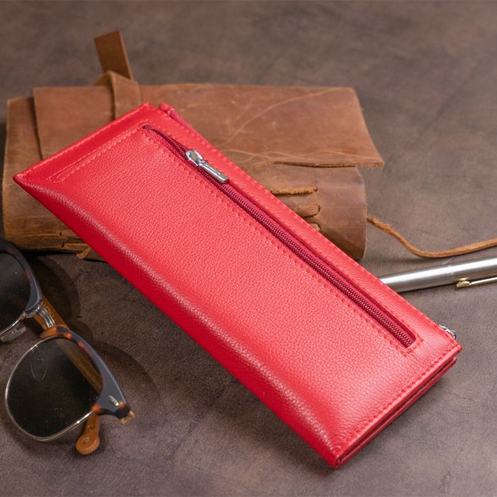 Горизонтальний тонкий гаманець зі шкіри ST Leather 19330 червоний