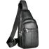Мужской нагрудный кожаный слинг 18х32х7 через плечо TIDING BAG-MK 83423 черный