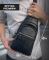 Мужская сумка-слинг кожаная 18х32х7 для прогулок Tiding Bag A25F-5060A черная