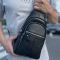 Мужская сумка-слинг кожаная 18х32х7 для прогулок Tiding Bag A25F-5060A черная