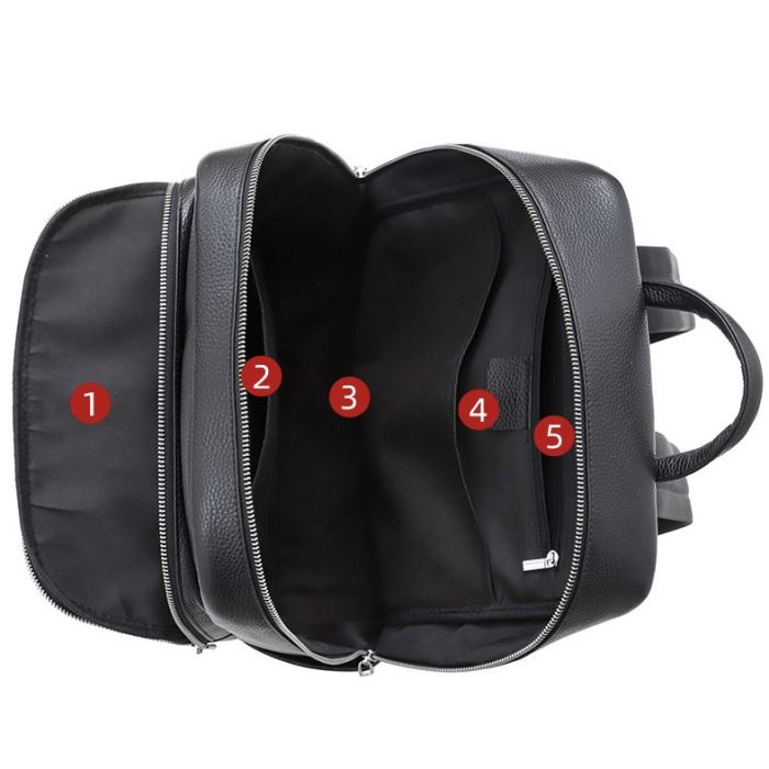 Чоловічий шкіряний рюкзак для поїздок і прогулянок чорний Tiding Bag 75362