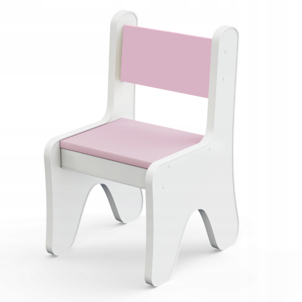 Стільчик для дитячої кімнати для ігор білий з рожевим LalaKids