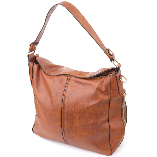 Жіноча сумка великого розміру з екошкіри Vintage sale_15140 Коричневий