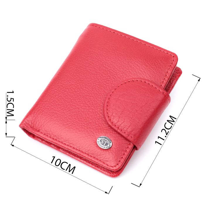 Яркий кошелек для женщин с карманом для монет из натуральной кожи ST Leather 22726 красный