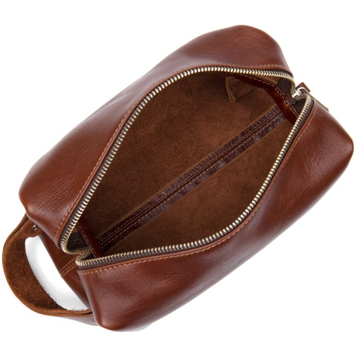Кожаная мужская косметичка Grande Pelle 11418 коричневый