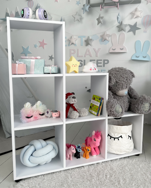 Стеллаж-полка пирамидка детская для книг и игрушек LalaKids
