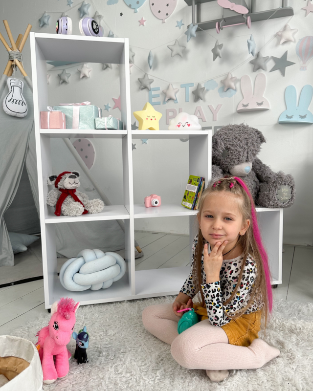 Стеллаж-полка пирамидка детская для книг и игрушек LalaKids