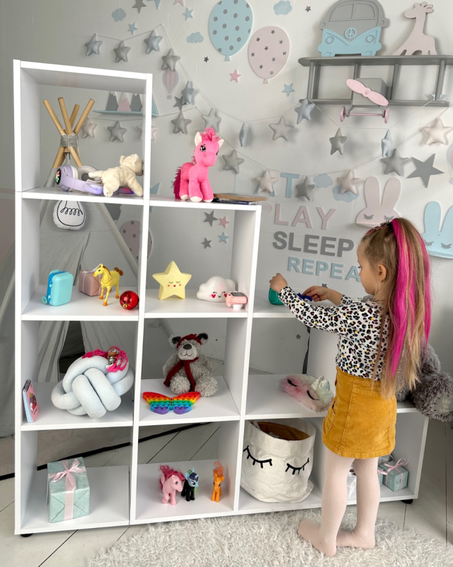 Стелаж-полиця дитяча пірамідка для іграшок та книг LalaKids