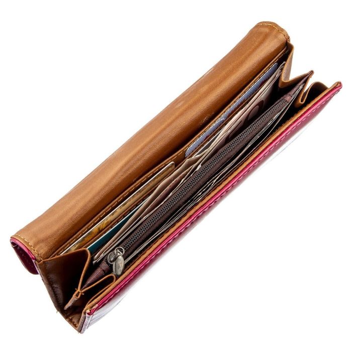 Кошелек женский из гладкой экокожи KIVI 19074 розовый