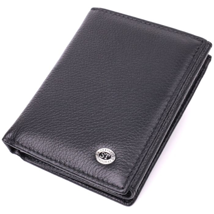 Кошелек вертикального формата из натуральной кожи ST Leather 22474 черный