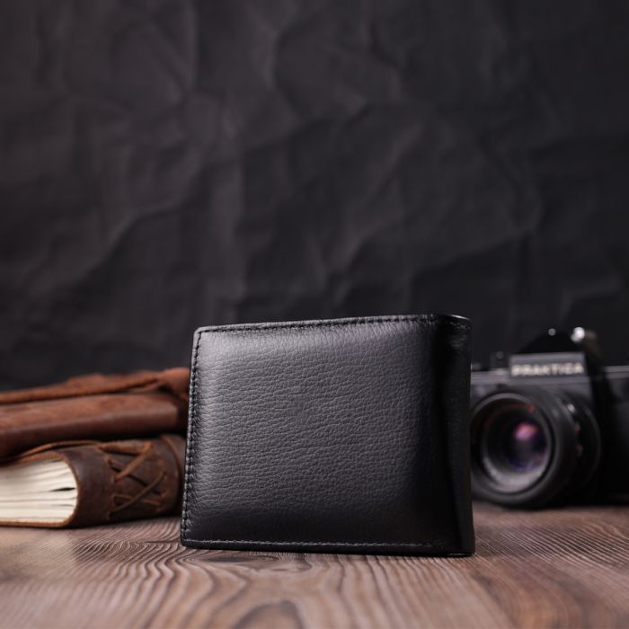 Чоловічий гаманець-затиск з натуральної шкіри ST Leather 22460 чорний