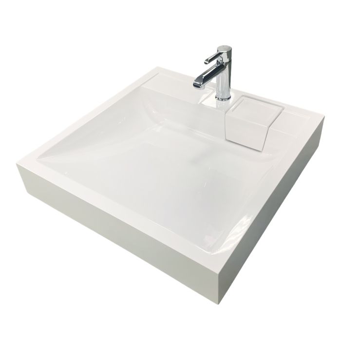 Умивальник на пральну машину без переливу Adamant Washer New White штучний камінь