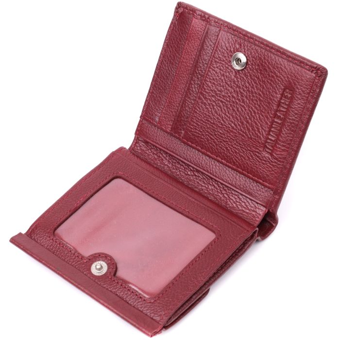 Небольшой женский кошелек с монетницей из натуральной кожи ST Leather 22544 бордовый