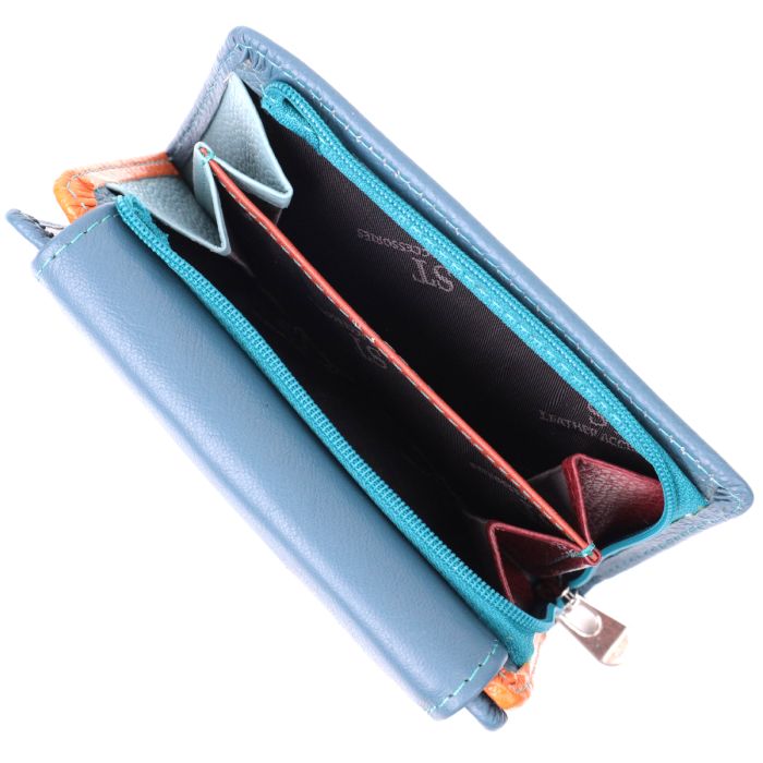 Цікавий гаманець для жінок із натуральної шкіри ST Leather 22504 бірюзовий