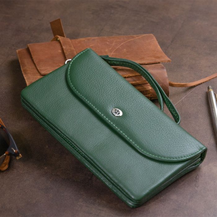Клатч зі шкіри жіночий ST Leather 19320 зелений