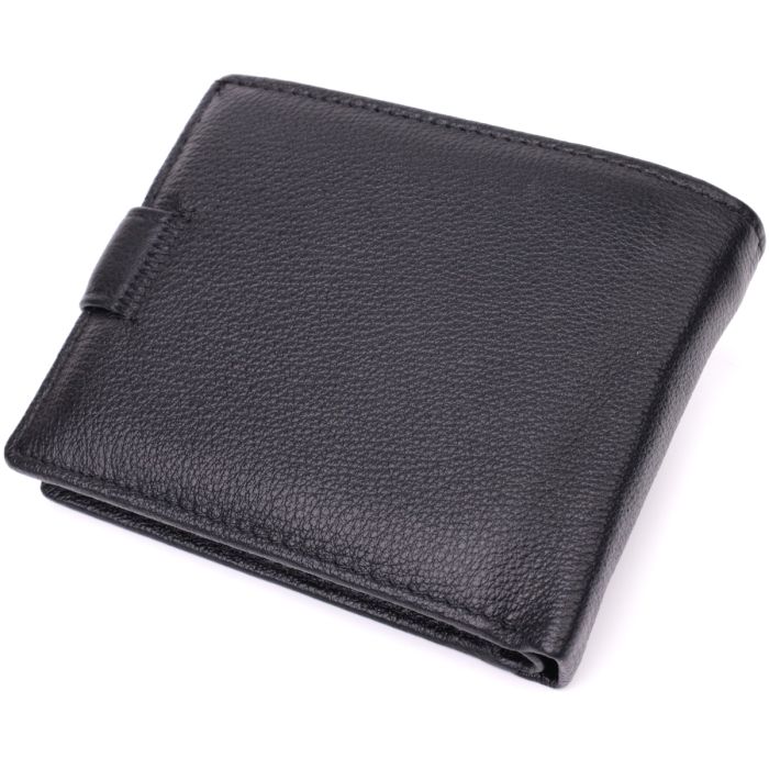 Интересный кошелек с блоком под документы из натуральной кожи ST Leather 22480 черный
